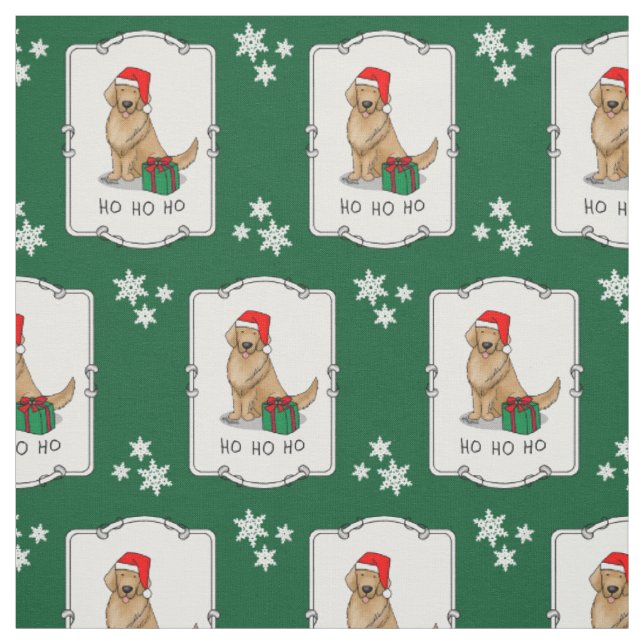Weihnachtsmann Golden Retriever Dog Niedlich Stoff (Muster)