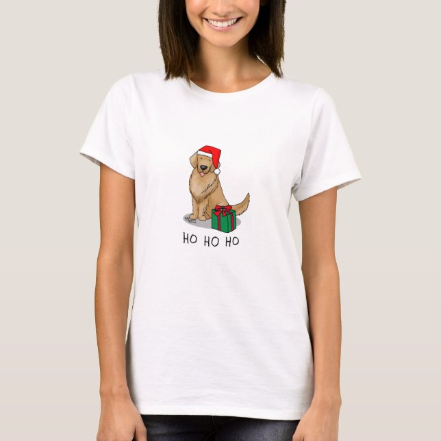 Weihnachtsmann Golden Retriever Dog Niedlich T-Shirt (Vorderseite)