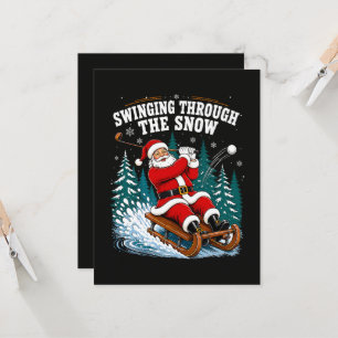 Weihnachtsmann Golfen Frohe Weihnachten Golfer Einladung