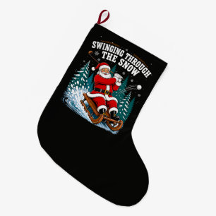 Weihnachtsmann Golfen Frohe Weihnachten Golfer Großer Weihnachtsstrumpf