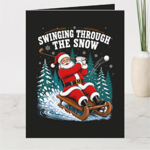 Weihnachtsmann Golfen Frohe Weihnachten Golfer Karte