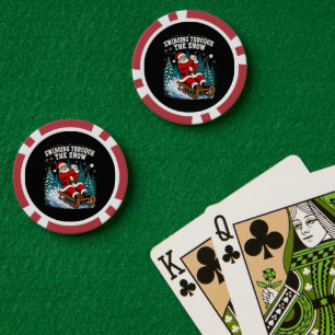 Weihnachtsmann Golfen Frohe Weihnachten Golfer Pokerchips