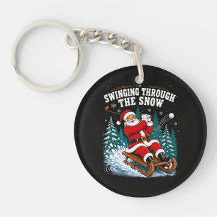 Weihnachtsmann Golfen Frohe Weihnachten Golfer Schlüsselanhänger