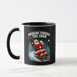 Weihnachtsmann Golfen Frohe Weihnachten Golfer Tasse