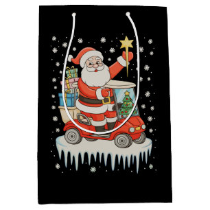 Weihnachtsmann Golfen Golfcart Feiertag Xmas Mittlere Geschenktüte