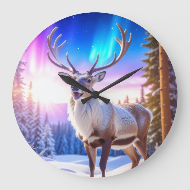 Weihnachtsmann Große Wanduhr (Vorderseite)