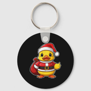 Weihnachtsmann Gummiente Frohe Weihnachten Festlic Schlüsselanhänger