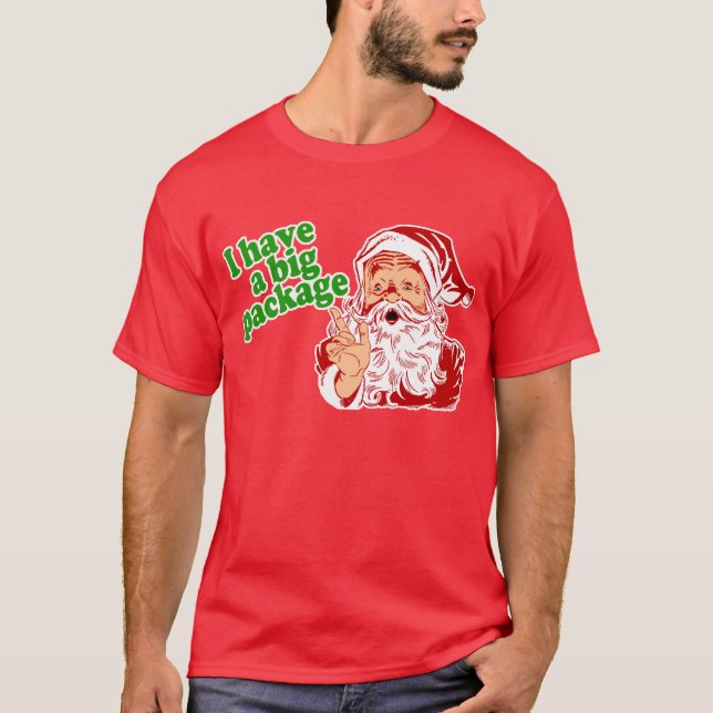 Weihnachtsmann hat ein großes Paket T-Shirt (Vorderseite)