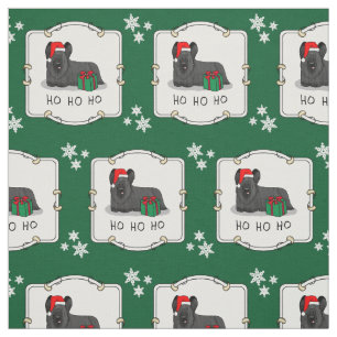 Weihnachtsmann Hat Skye Terrier (schwarz) Stoff