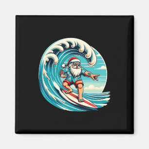 Weihnachtsmann Hawaiianisches Surfen Weihnachten A Magnet