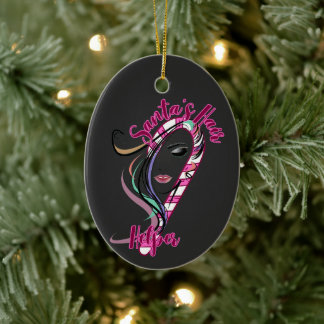 Weihnachtsmann - Helfer des Weihnachtsmanns Keramik Ornament