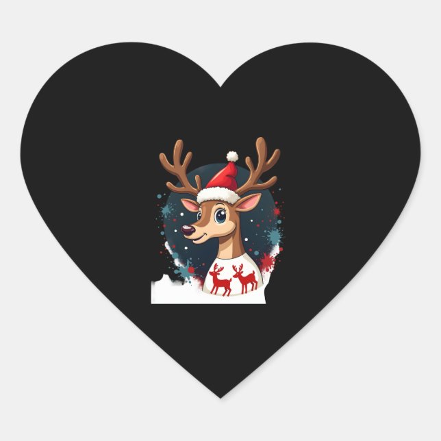 Weihnachtsmann Herz-Aufkleber (Vorderseite)