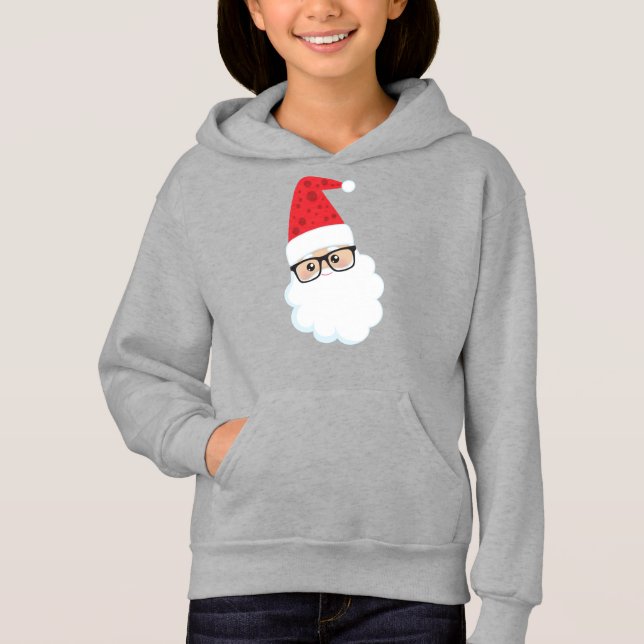 Weihnachtsmann, Hipster Weihnachten, Brille Hoodie (Vorderseite)