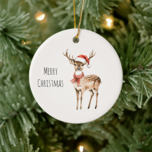 Weihnachtsmann-Hirsch-Hut Weihnachten Keramik Ornament