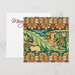Weihnachtsmann Hirsch und Kaninchen - Walter Crane Feiertagskarte