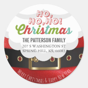 Weihnachtsmann Ho Ho Weihnachtsfest Neujahrsanspra Runder Aufkleber