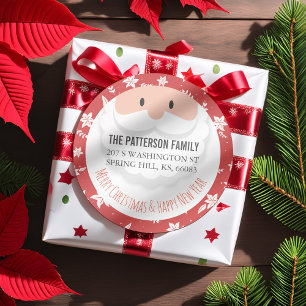 Weihnachtsmann Ho Ho Weihnachtsfest Neujahrsanspra Runder Aufkleber