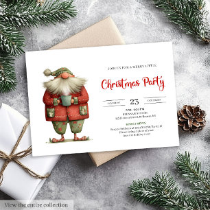 Weihnachtsmann Humor Druckbar Rot Grün Party Einla Einladung