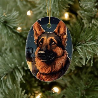 Weihnachtsmann, Hund Lover Keramik Ornament