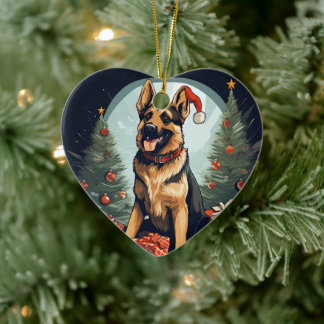 Weihnachtsmann, Hund Lover Keramik Ornament