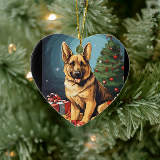 Weihnachtsmann, Hund Lover Keramik Ornament