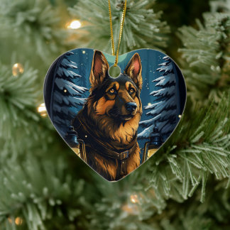 Weihnachtsmann, Hund Lover Keramik Ornament
