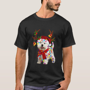 Weihnachtsmann Hund prächtige Rentiere Weihnachten T-Shirt