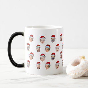 Weihnachtsmann-Hut individuell mit Familien-Gesich Verwandlungstasse