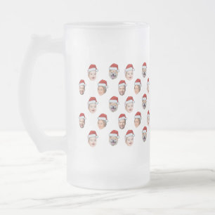 Weihnachtsmann Hut Individuelles Familien Gesicht Mattglas Bierglas