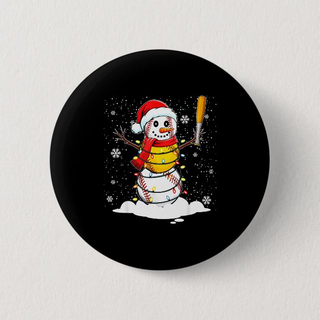 Weihnachtsmann Hut Schneemann Weihnachten Lustig B Button (Vorderseite)
