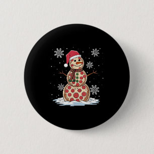 Weihnachtsmann Hut Schneemann Xmas Lustiger Pizza Button