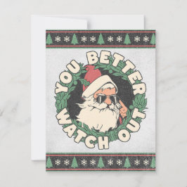 Weihnachtsmann - Ihr passt besser auf - Retro Feiertagskarte