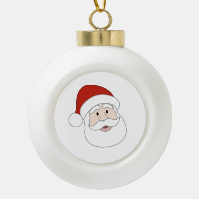 Weihnachtsmann-Illustration Keramik Kugel-Ornament (Vorderseite)