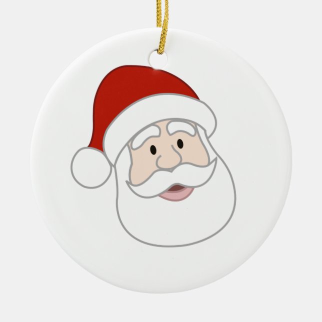 Weihnachtsmann-Illustration Keramikornament (Vorne)
