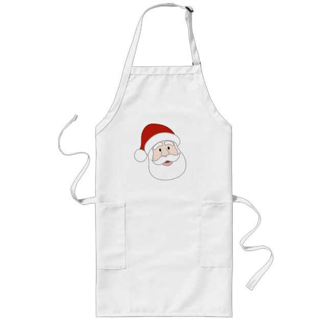 Weihnachtsmann-Illustration Lange Schürze (Vorne)