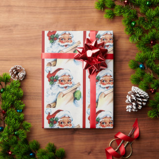 Weihnachtsmann im alten Stil, vintage Weihnachten Geschenkpapier