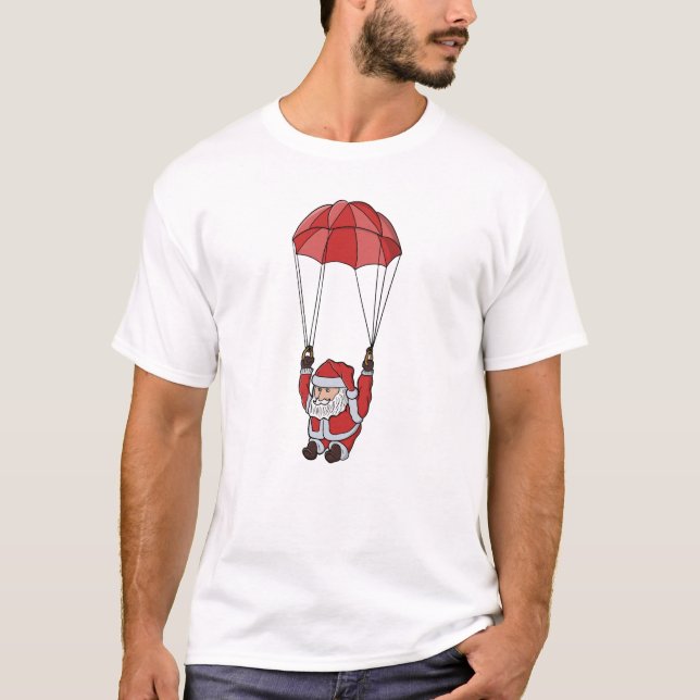 Weihnachtsmann im Fallschirm T-Shirt (Vorderseite)
