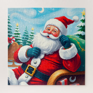 🎅 Weihnachtsmann im gemütlichen Schlitten Weihnac Puzzle