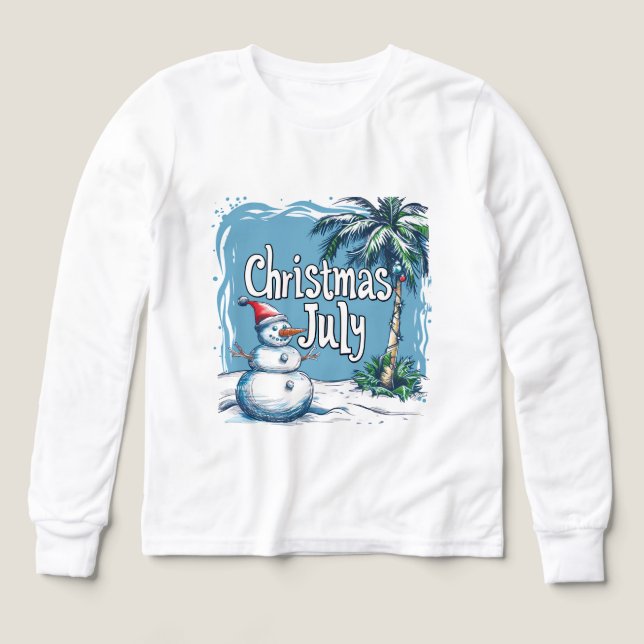 Weihnachtsmann im Juli Schneemann und Palmenbaum D (Design Vorderseite)