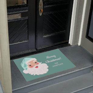 Weihnachtsmann im Mint Grüner Hut Weihnachten Fußmatte