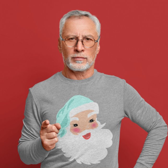 Weihnachtsmann im Mint Grüner Hut Weihnachten T-Shirt (Von Creator hochgeladen)