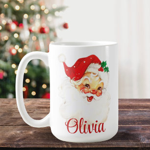 Weihnachtsmann im Retro-Stil der 1950er Jahre, per Kaffeetasse