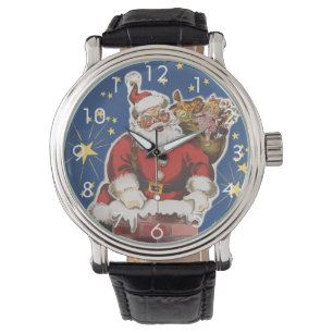 Weihnachtsmann im Retro-Stil, Die Nacht vor dem We Armbanduhr