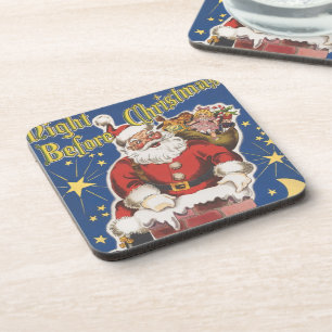 Weihnachtsmann im Retro-Stil, Die Nacht vor dem We Getränkeuntersetzer