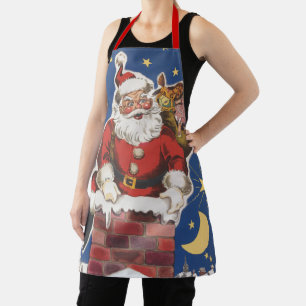 Weihnachtsmann im Retro-Stil, Die Nacht vor dem We Schürze