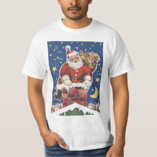 Weihnachtsmann im Retro-Stil, Die Nacht vor dem We T-Shirt