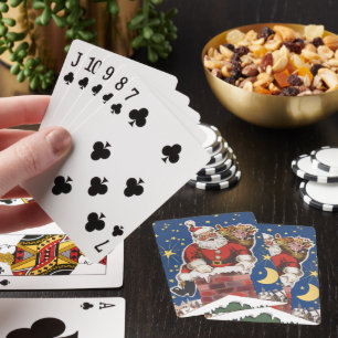 Weihnachtsmann im Retro-Stil, Die Nacht vor Weihna Spielkarten