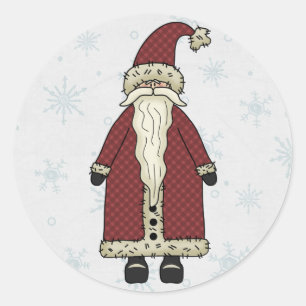 Weihnachtsmann im Schnee Runder Aufkleber