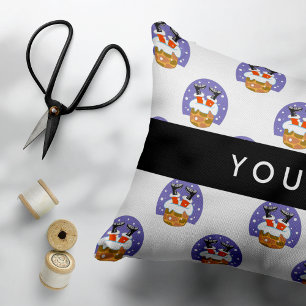 Weihnachtsmann im Schornstein, Schnee, Weihnachten Dekokissen