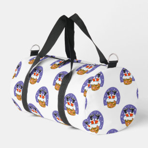 Weihnachtsmann im Schornstein, Schnee, Weihnachten Duffle Bag